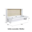 Ver imagem 4 de Cama Retrátil Solteiro 196 cm com Prateleira para Quarto Cor:Branco com Carvalho Araguaia