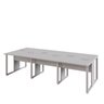 Mesa de Escritório Plataforma 6 Pessoas 2,70m Cz Pés Metal Cor:cinza - 6