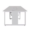 Ver imagem 5 de Mesa de Escritório Plataforma 6 Pessoas 2,70m Cz Pés Metal Cor:cinza