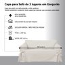Capa Para Sofá 3 Lugares em Gorgurão Cor:Cinza Grafite - 2