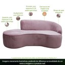 Ver imagem 3 de Sofá Curvo 2 Lugares 150cm Eron Braço Esquerdo Veludo Rosê - Nexta Casa