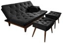 Ver imagem 1 de Sofá Cama Reclinável Caribe + Duas Banquetas Rubi Essencial