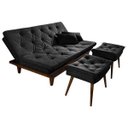 Ver imagem 1 de Sofá Cama Reclinável Caribe + Duas Banquetas Rubi Essencial