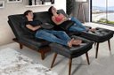 Ver imagem 2 de Sofá Cama Reclinável Caribe + Duas Banquetas Rubi Essencial