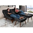 Ver imagem 2 de Sofá Cama Reclinável Caribe + Duas Banquetas Rubi Essencial