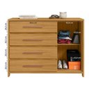 Ver mais imagens de Cômoda com 1 Porta e 4 Gavetas 136cm Multimóveis CR35667 Madeirado