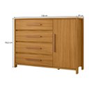 Ver imagem 4 de Cômoda com 1 Porta e 4 Gavetas 136cm Multimóveis CR35667 Madeirado