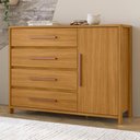 Ver imagem 1 de Cômoda com 1 Porta e 4 Gavetas 136cm Multimóveis CR35667 Madeirado