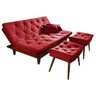 Sofá Cama Reclinável Caribe + Duas Banquetas Rubi Essencial - 1