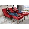 Sofá Cama Reclinável Caribe + Duas Banquetas Rubi Essencial - 2