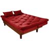 Sofá Cama Reclinável Caribe + Duas Banquetas Rubi Essencial - 6