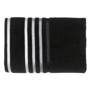 Toalha De Rosto Lumina Karsten 48X80Cm Preto Cinza Algodão