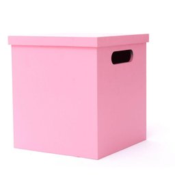 Puff/baú Infantil 100% Mdf (20x20x23) Rosa - 1