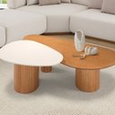 Ver imagem 1 de Mesa de Centro Ajustável Orgânica 100% Madeira Maciça Aurora