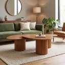 Ver imagem 1 de Mesa de Centro Ajustável Orgânica 100% Madeira Maciça Aurora