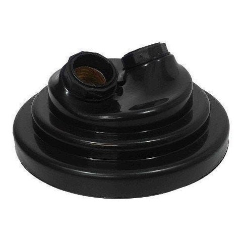 Kit Utron 5 Plafon Duplo Simples 17cm X 7cm para 2 Lâmpadas - Preto - 110v/220v (bivolt)