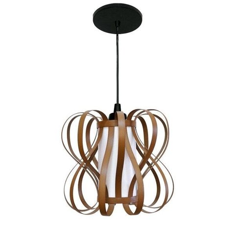 Lustre Luminária Pendente Utron Junco Copo Infinit 29cm - Palha