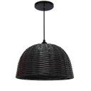 Ver imagem 1 de Lustre Luminária Pendente Utron Junco Taça Rústico 35cm - Tabaco - 110v/220v (bivolt)
