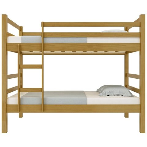 Cama Beliche Solteiro 188x88cm com Escada Fixa Luca Imbuia B11 - Mpozenato