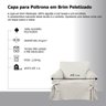 Capa Para Poltrona 1 Lugar Até 1 Metro Em Brim Peletizado 100% Algodão Cor:Bege - 2