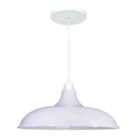 Kit Utron 2 Lustres Luminária Pendente Prato Bedd Retrô 32cm - Branco - 110v/220v (bivolt)