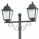 Ver imagem 2 de Poste de Jardim Preto Externo 2,1m Alumínio 2 Lâmpadas Bivolt Luminária