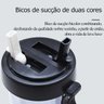 Garrafa de canudo duplo 2 compartimento com tampa copo bebida quente fria 2 em 1 preto - 10