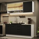 Ver imagem 1 de Armário de Cozinha Compacta 180cm Branco Preto Agata Madesa 02