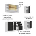 Ver imagem 5 de Armário de Cozinha Compacta 180cm Branco Preto Agata Madesa 02