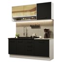 Ver imagem 3 de Armário de Cozinha Compacta 180cm Branco Preto Agata Madesa 02