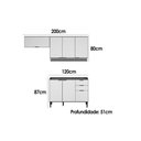 Ver imagem 2 de Kit de Cozinha Completa 3 Peças Alpha (2aéreos+1balcão) C3p30 Freijo/off White - Carraro