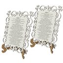 Ver imagem 1 de Kit 2 Quadros Decorativos MDF 20cm x 28cm para Sala de Estar Salmo 7 M01 Branco e Cru - Annie Decor