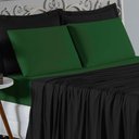 Ver imagem 3 de Jogo de Cama Casal Viúva Nobre 4 Peças Malha 100% Algodão - Preto / Verde-bandeira