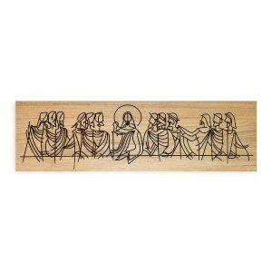 Quadro Santa Ceia 60x20cm Decorativo para Sala Quarto Pequeno