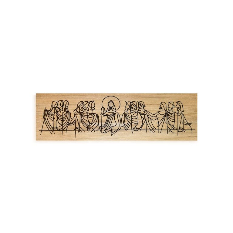 Quadro Santa Ceia 60x20cm Decorativo para Sala Quarto Pequeno