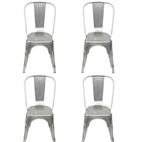 Kit 4 Cadeiras Titan em Aço com Pintura Epóxi