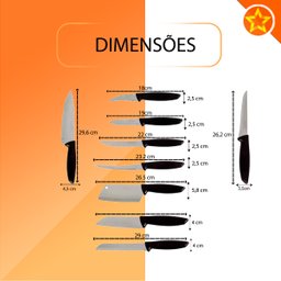Jogo de Facas 9 Peças Tramontina - 23498/048 - 2