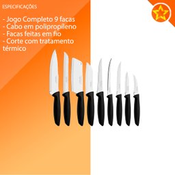 Jogo de Facas 9 Peças Tramontina - 23498/048 - 3