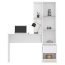 Ver imagem 1 de Escrivaninha Bancada Mesa com Armário Politorno Branco Home Office Escritório