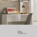 Ver imagem 3 de Escrivaninha Bancada Mesa com Armário Politorno Branco Home Office Escritório