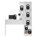 Ver imagem 6 de Escrivaninha Bancada Mesa com Armário Politorno Branco Home Office Escritório