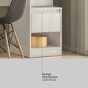 Ver mais imagens de Escrivaninha Bancada Mesa com Armário Politorno Branco Home Office Escritório