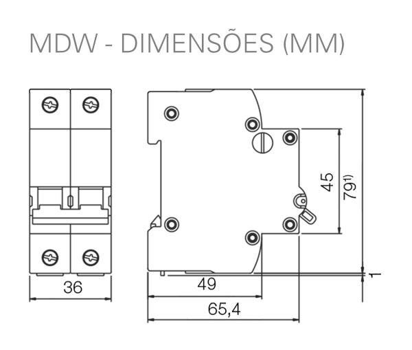 Mini Disjuntor Bipolar 63A Curva C Din - WEG [10076463] - 2