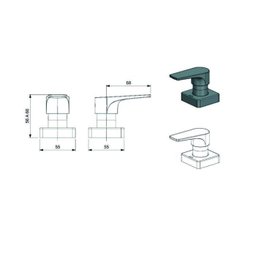Acabamento de Registro Base Docol/celite 1/2”, 3/4”, 1” Noronha Cromado - 2