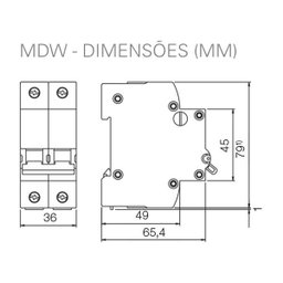 Mini Disjuntor Bipolar 32A Curva C Din - WEG [10076439] - 2