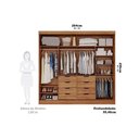 Ver imagem 2 de Guarda Roupa 2 Portas de Correr (1 C/ Espelho) e 8 Gavetas Florença Branco - Panan