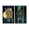Kit 2 Quadros Decorativos 60x80cm Canvas Abstrato Flores e Folhas Art020 - 1