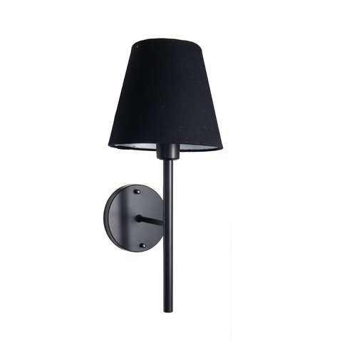 Luminária Arandela Tocheiro Preta Cúpula Preta