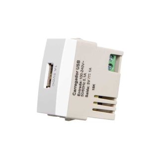 Módulo Tomada Carregador USB - Sleek - Branco - [16066] - Margirius