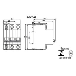 Disjuntor Tripolar 100A Curva C Din Mini Lukma - 2